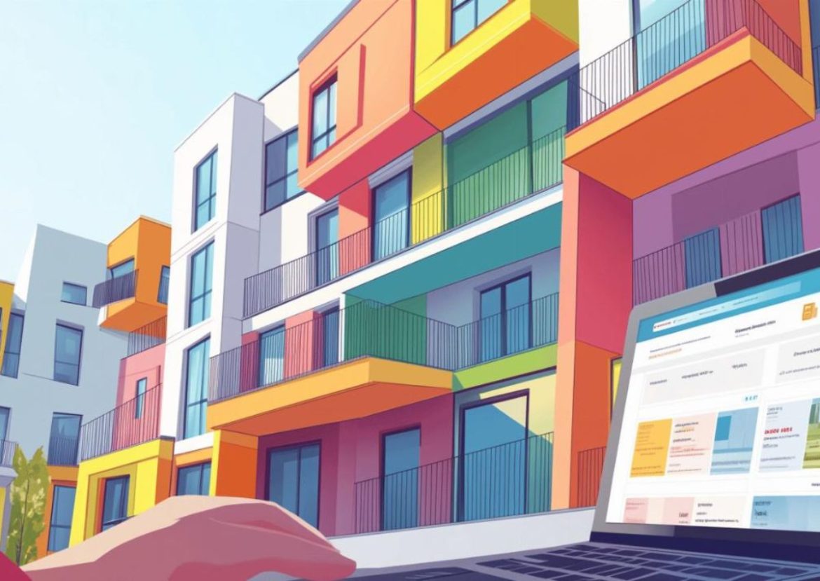 Tableau de bord immobilier avec statistiques, illustrant comment estimer un appartement en ligne.